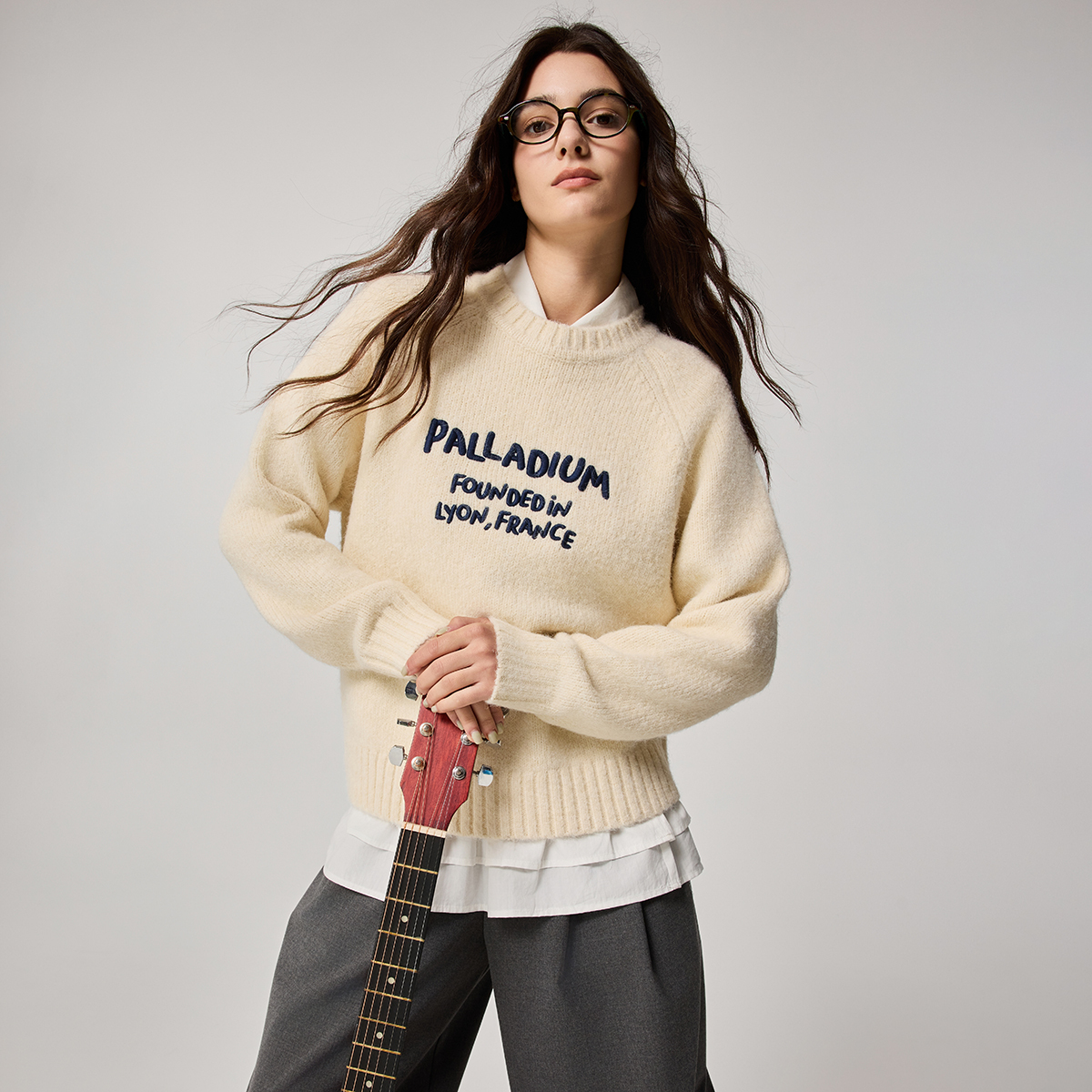 女裝 PALLADIUM LOGO 圓領毛衣