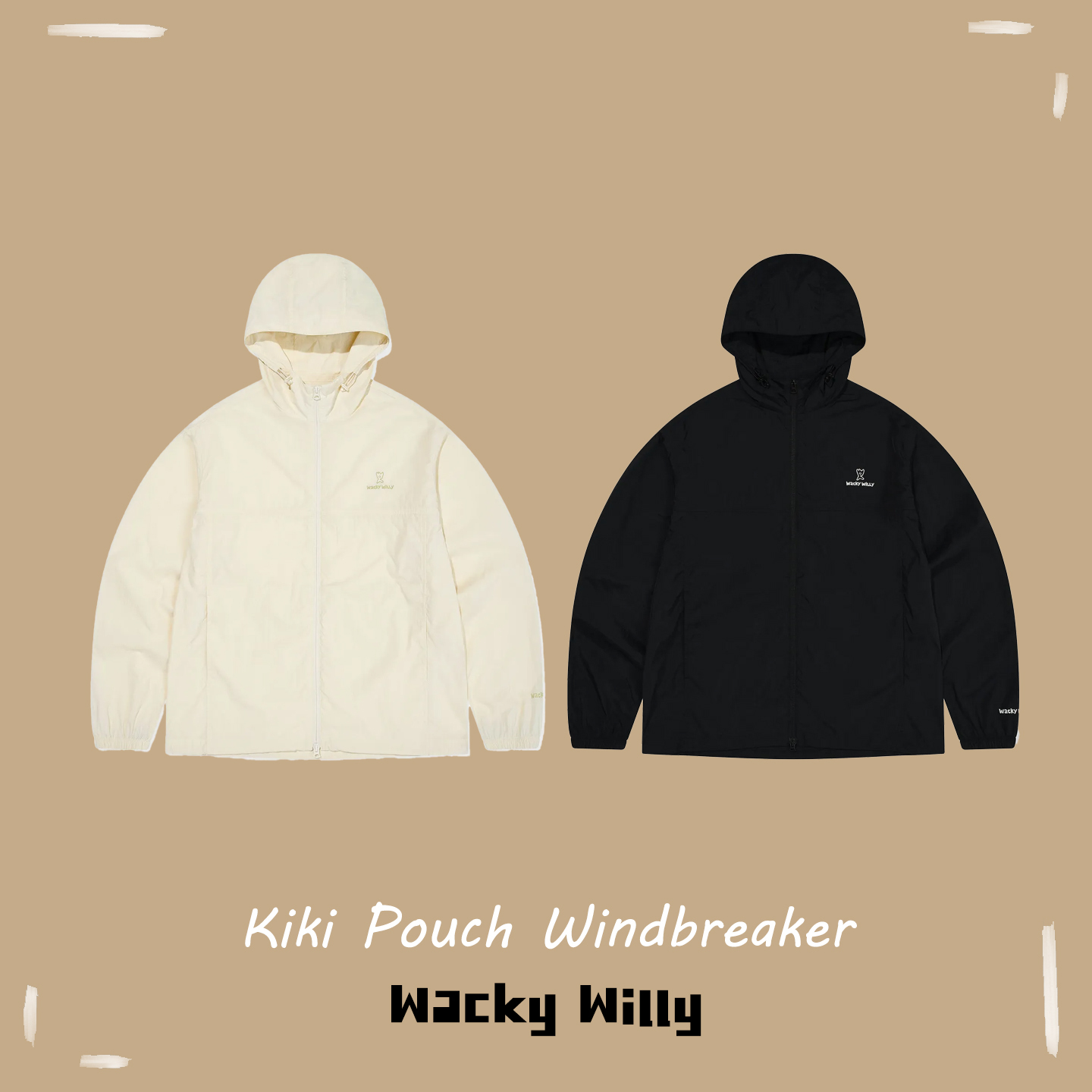 【OWN】Wacky Willy 薄款 防風 防潑水 外套 連帽外套 送娃娃吊飾 小黃人 小飛人 韓國 春夏新品 黑色 淺黃