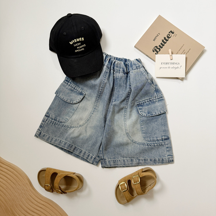 帥氣工裝牛仔七分褲