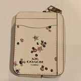 [S] COACH SILVER/CHALK MULTI CCO26 ZIP CARD CASE WITH STAR PRINT, 196395999347 (SCO1233)