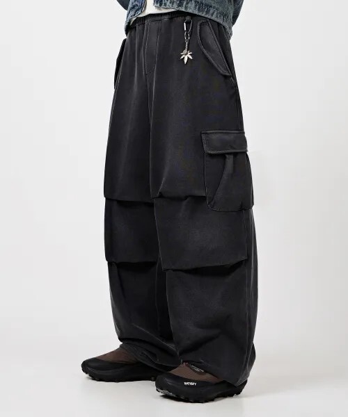 【OWN】Dimitri Black 寬褲 長褲 弧形 工裝褲 降落傘褲 棉褲 運動褲 不分男女 炭灰 淺灰 黑色