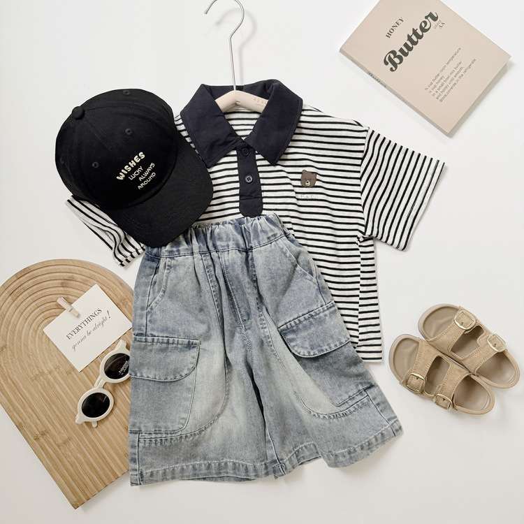 帥氣工裝牛仔七分褲