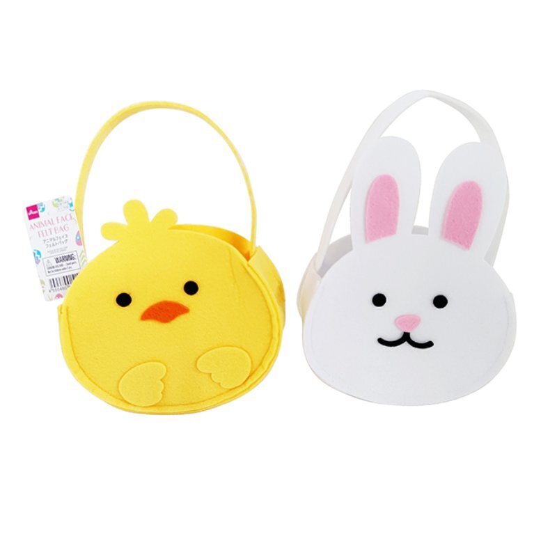 復活節提袋/動物臉毛氈 15×22×6.5cm