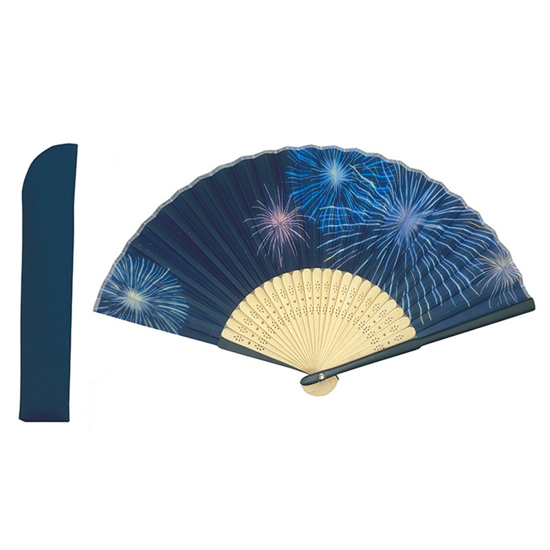 扇子/附收納袋 煙火 雙色 21cm