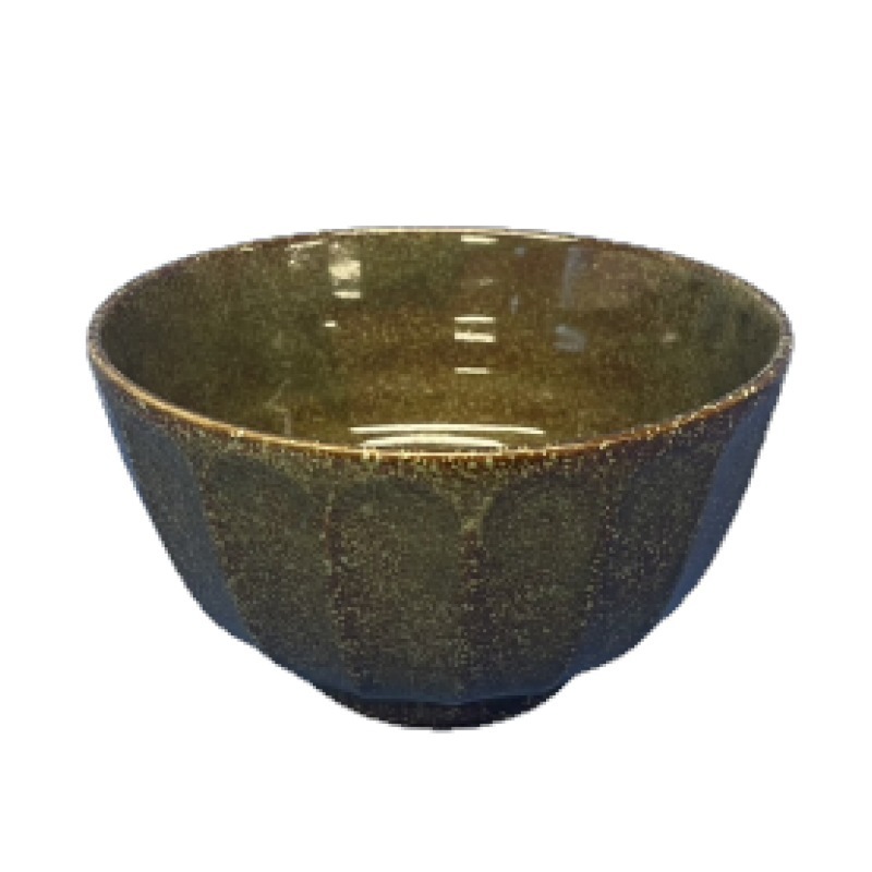 餐碗/削口 織部風 約11.1cm