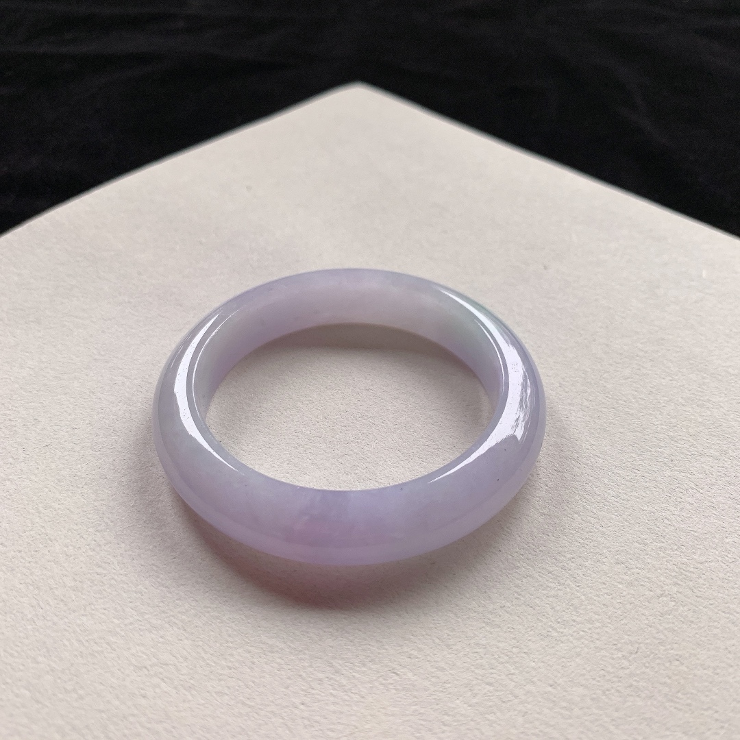 324146 50.4mm冰粉紫翡翠正圈手鐲 (50-52)