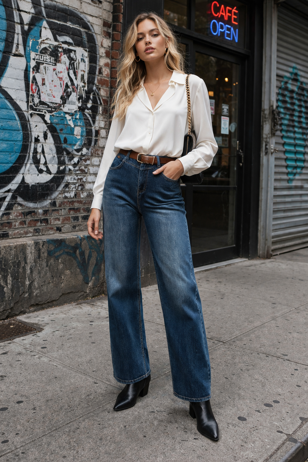 BD10350B1 直筒寬褲 (附腰帶)