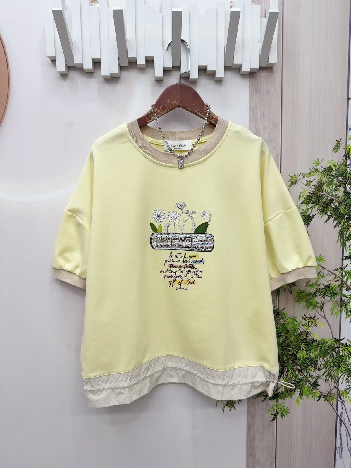 韓國花圖案top~153AQ