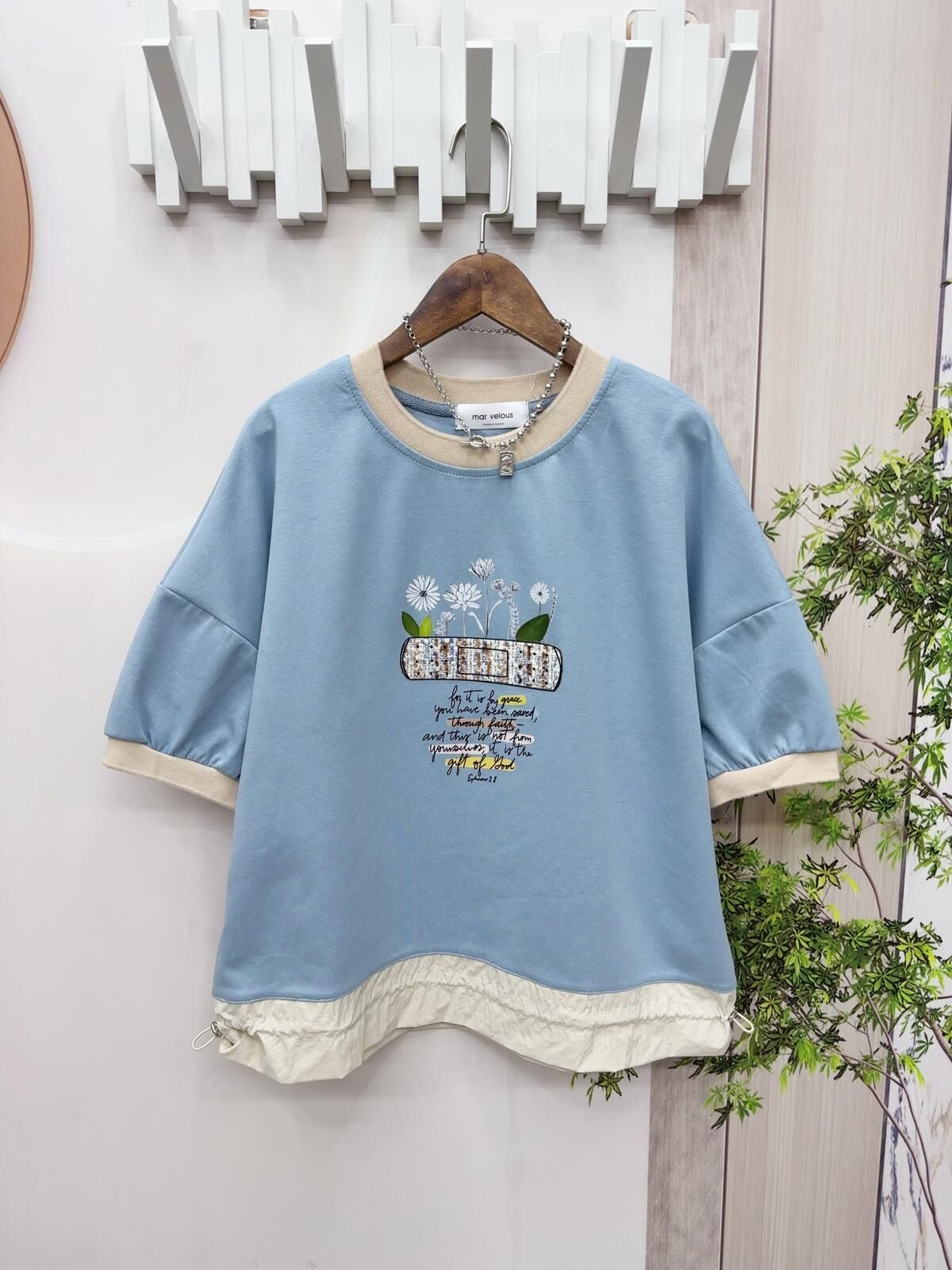 韓國花圖案top~153AQ