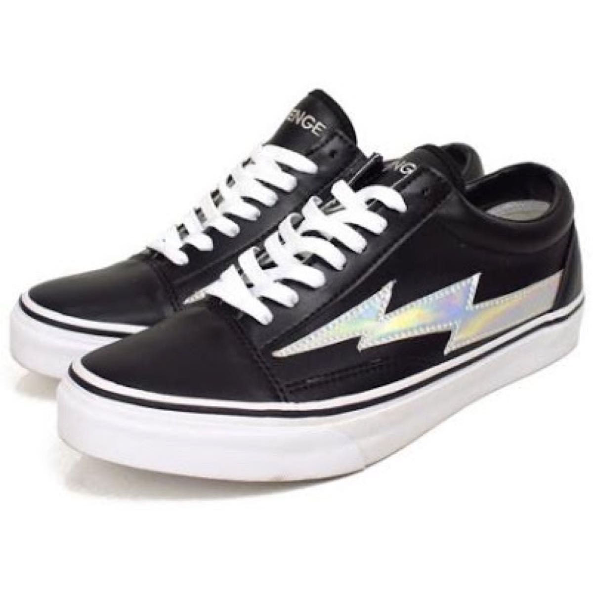 【REVENGE X STORM】CLASSIC PLUS 低筒皮革滑板鞋｜火焰閃電 經典街頭・黑色反光火焰
