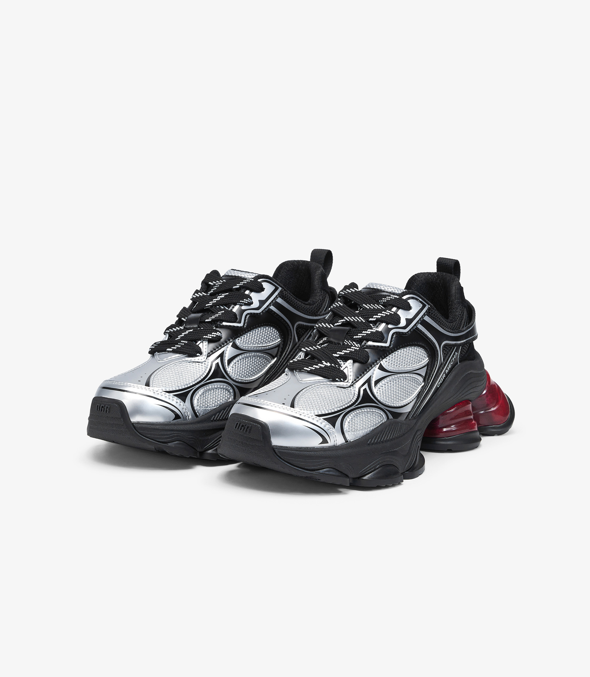 OGR 女款甜品果凍系列老爹鞋｜(銀黑/酒紅)