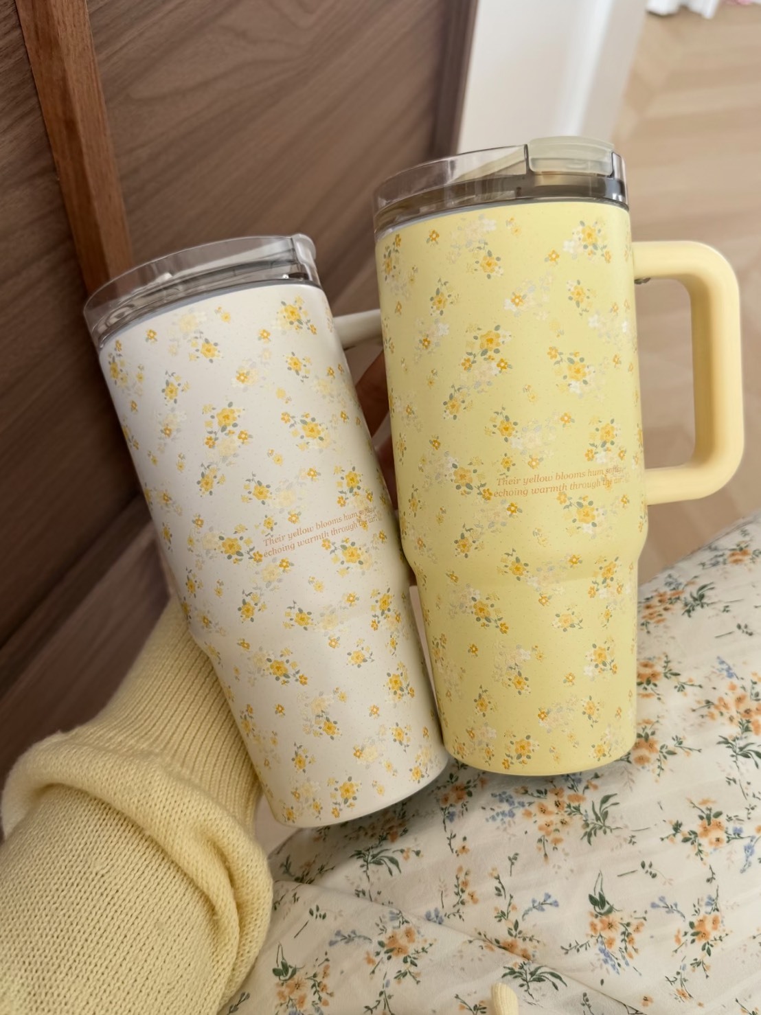 夏日限定🌼 韓系 小碎花 吸管 冰壩杯