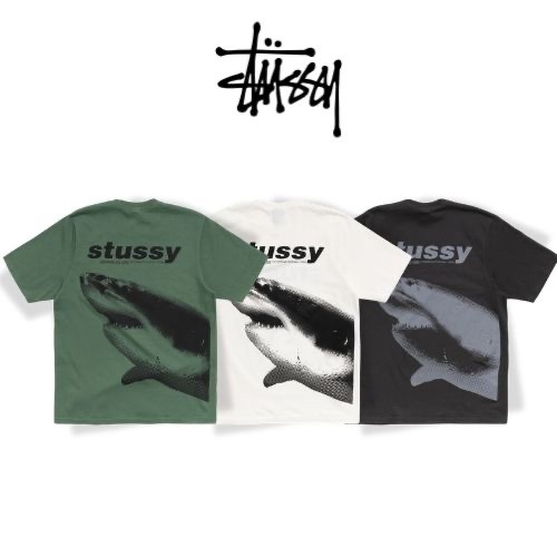 STUSSY SHARK TEE PIGMENT DYED