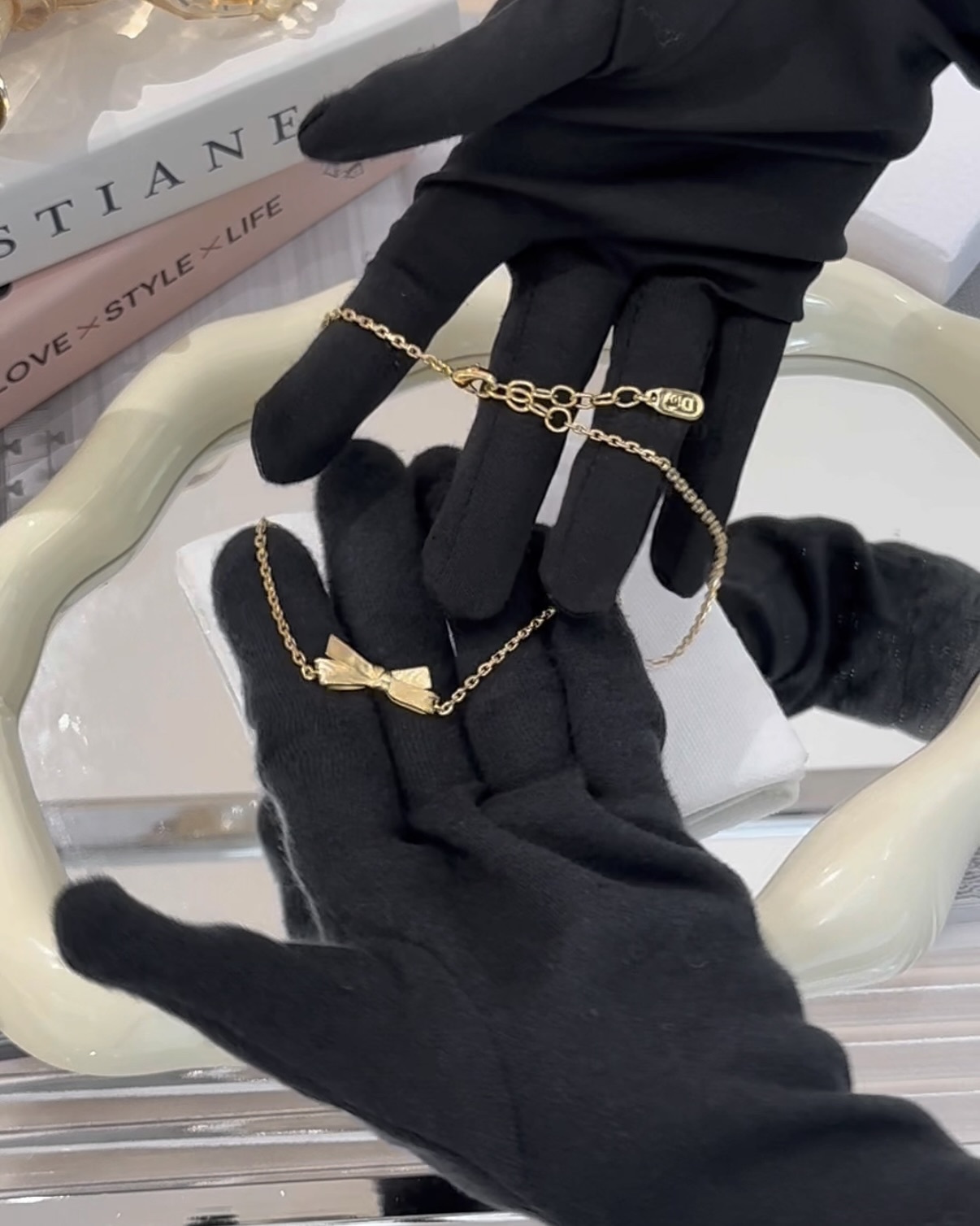 DIOR｜BOW 蝴蝶結項鍊 金色