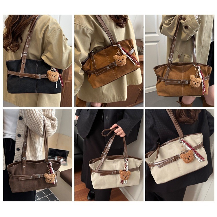 Suede Texture Handheld Tote Bag