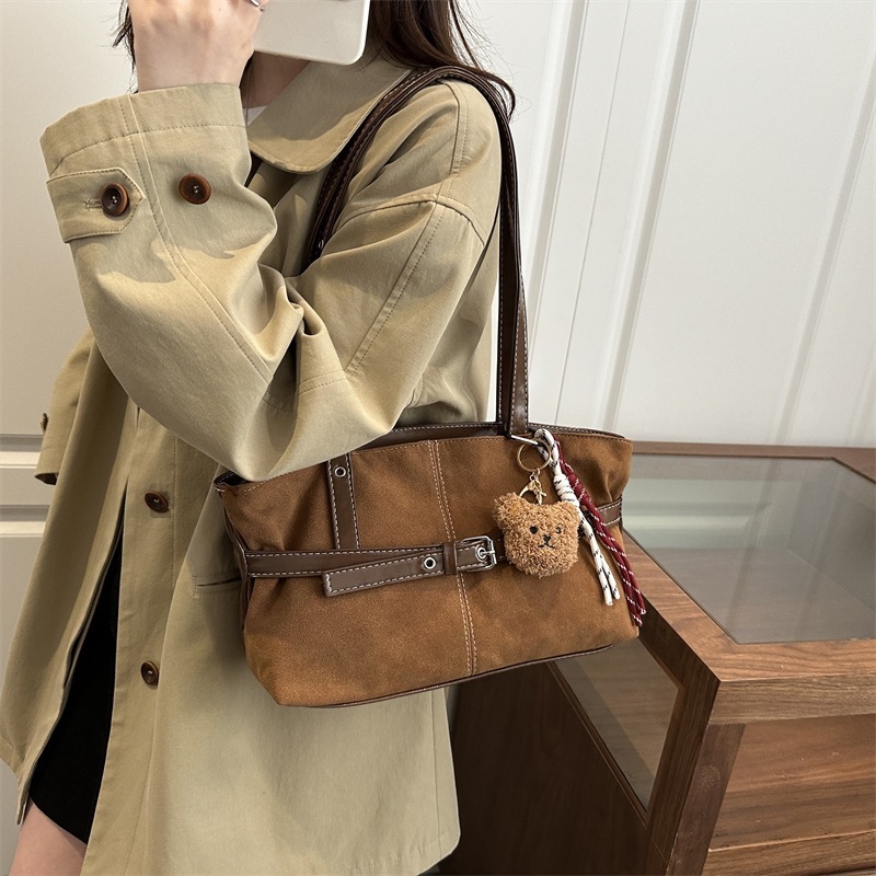 Suede Texture Handheld Tote Bag