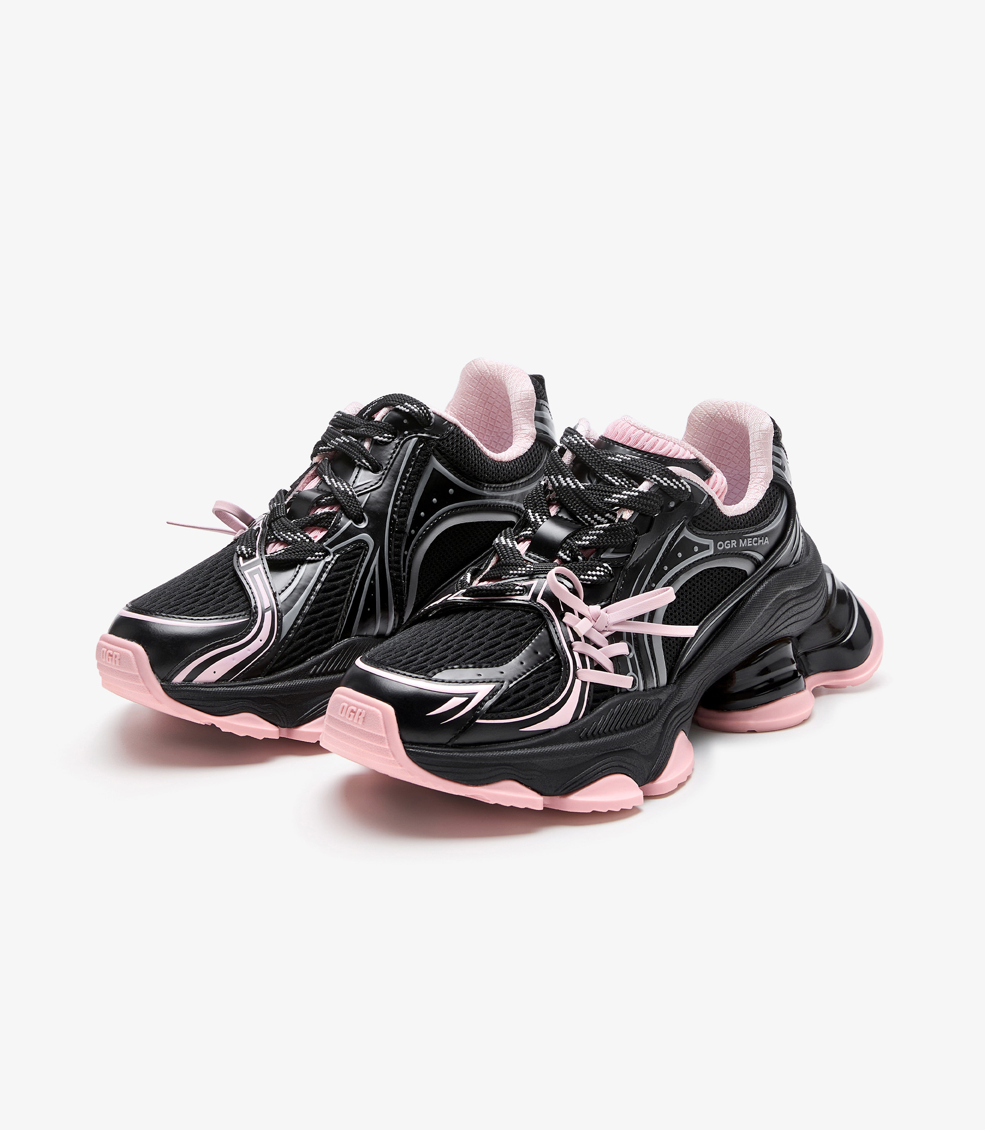 OGR 女款甜品瑪德琳系列老爹鞋｜(黑粉)