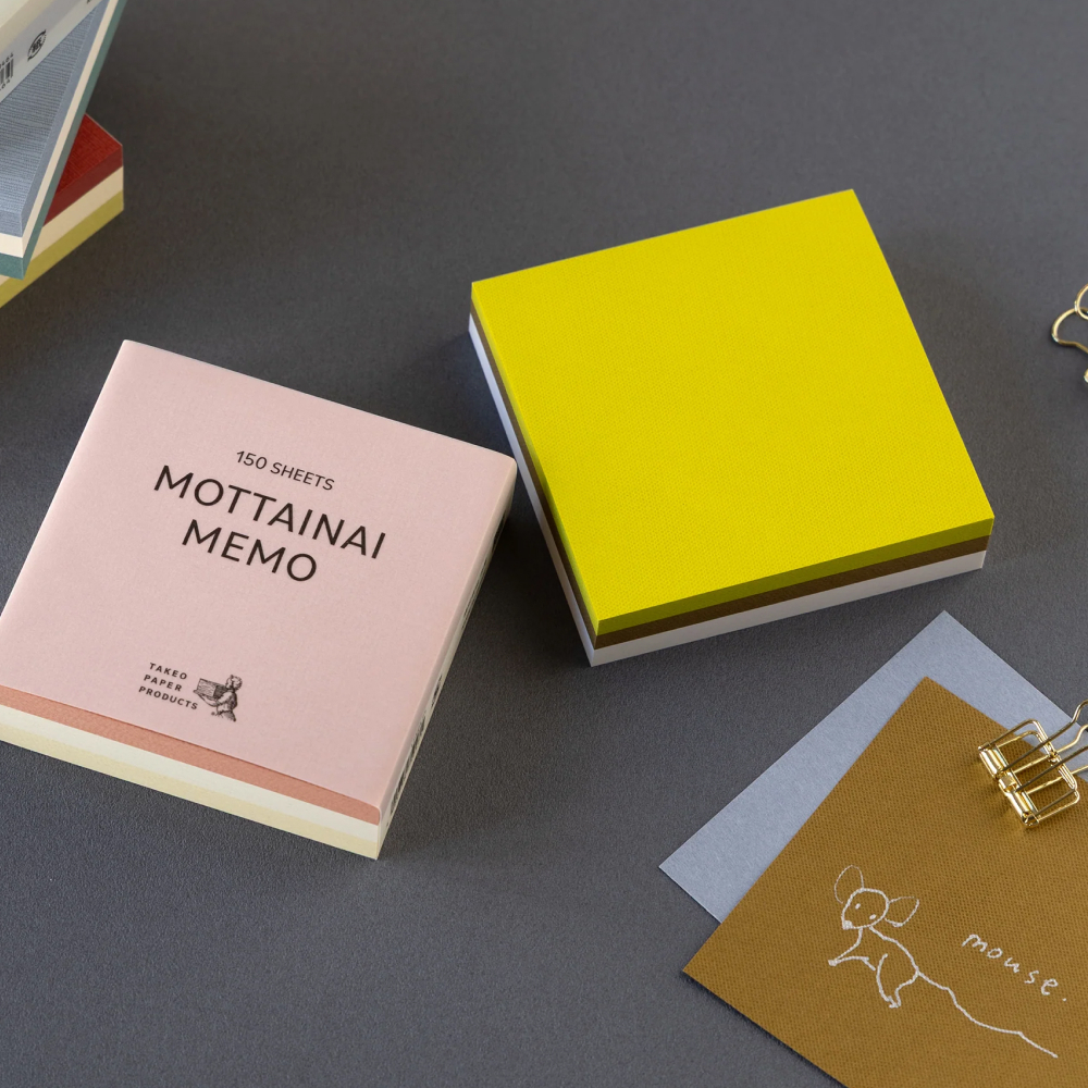 3色 便條本｜MOTTAINAI MEMO 系列 | TAKEO PAPER 日本