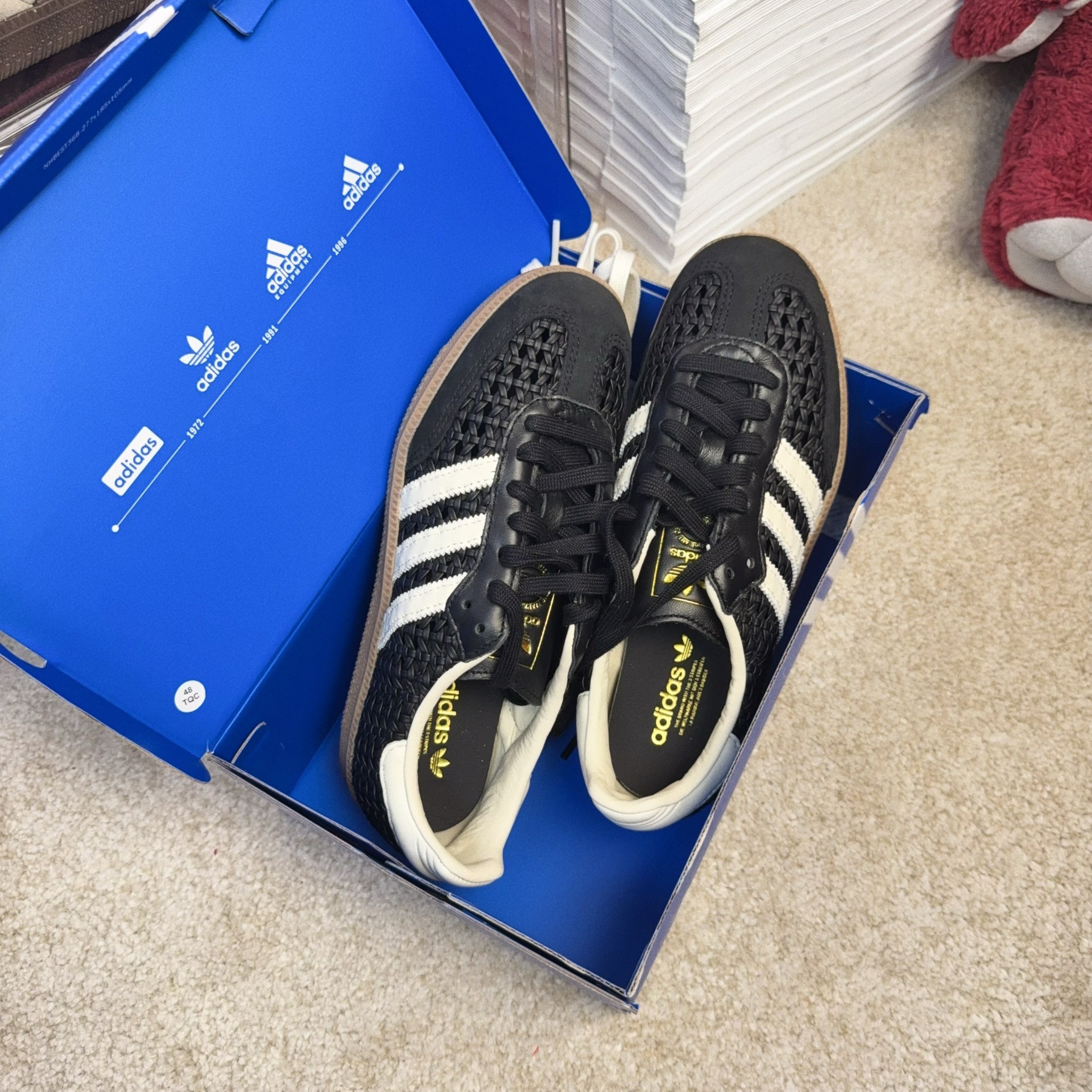 Adidas Originals Samba OG 日本限定 黑奶油 法式編織 簍空 復古鞋 HQ9282