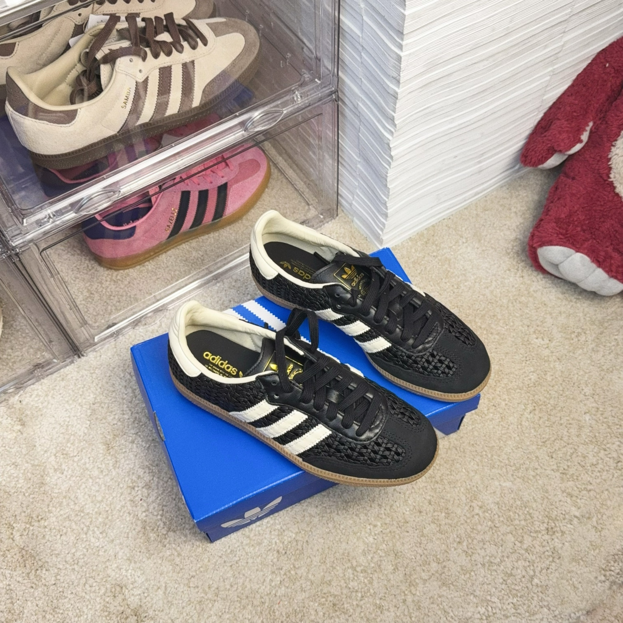 Adidas Originals Samba OG 日本限定 黑奶油 法式編織 簍空 復古鞋 HQ9282