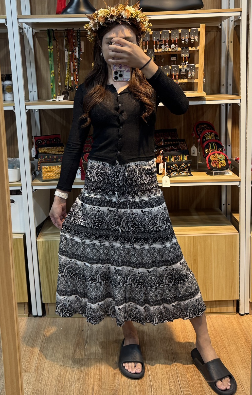 NO.5復古圖騰半身裙