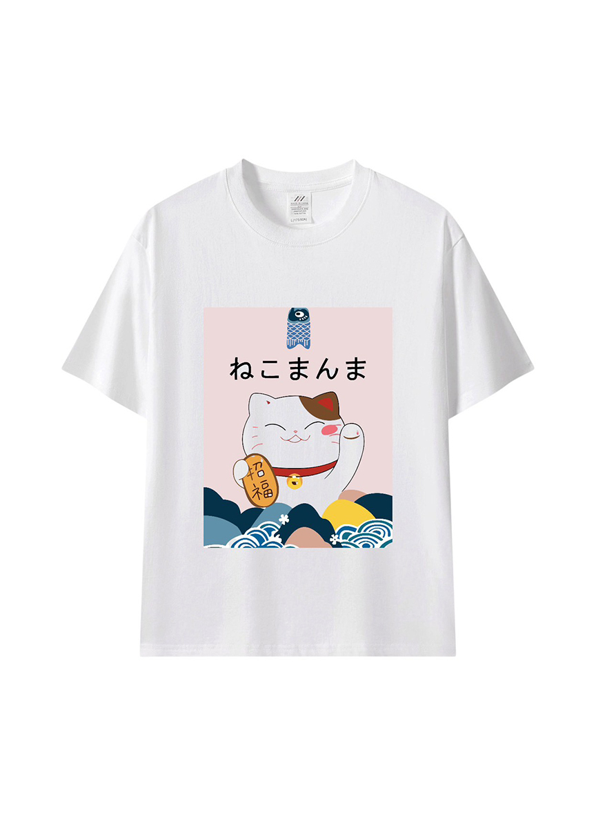 把好運穿在身上｜招財貓插畫T-shirt 🐱