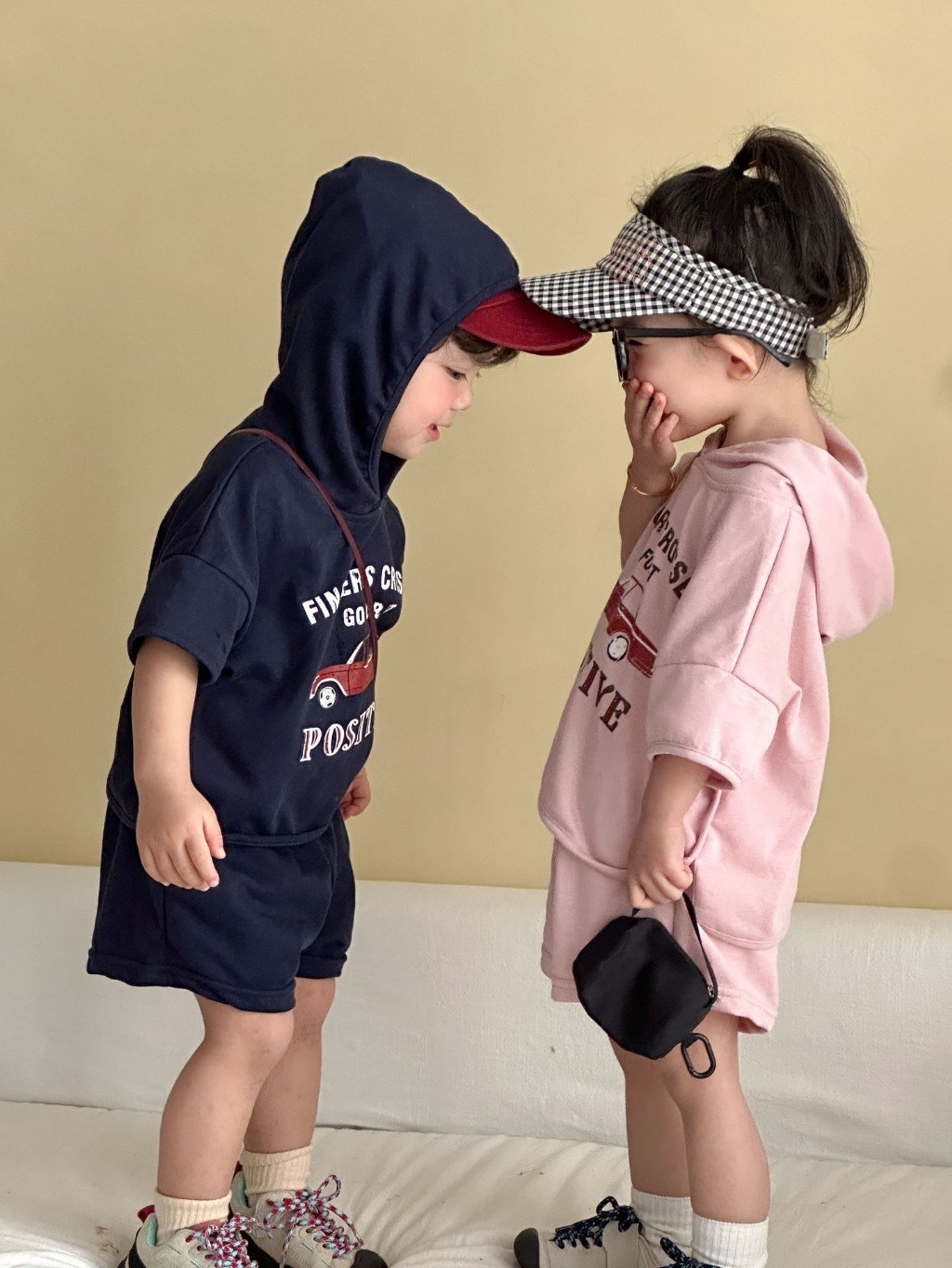 復古車車兄弟姐妹連帽套裝 / 2色