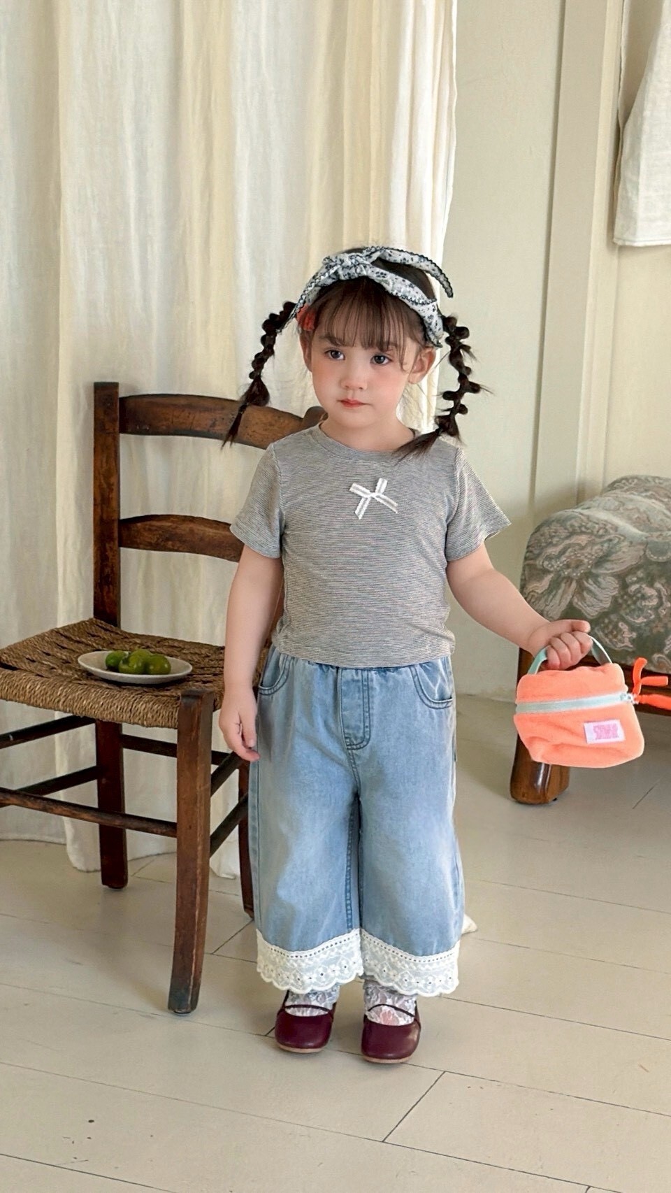 牛仔裡藏蕾絲褲