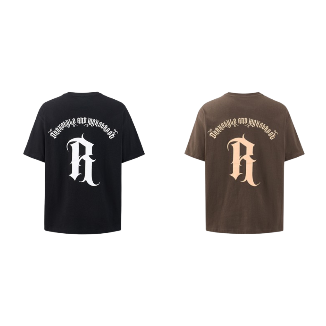 R.F.S.D 美式歌德字母基礎LOGO 重磅寬鬆短踢 SH-476