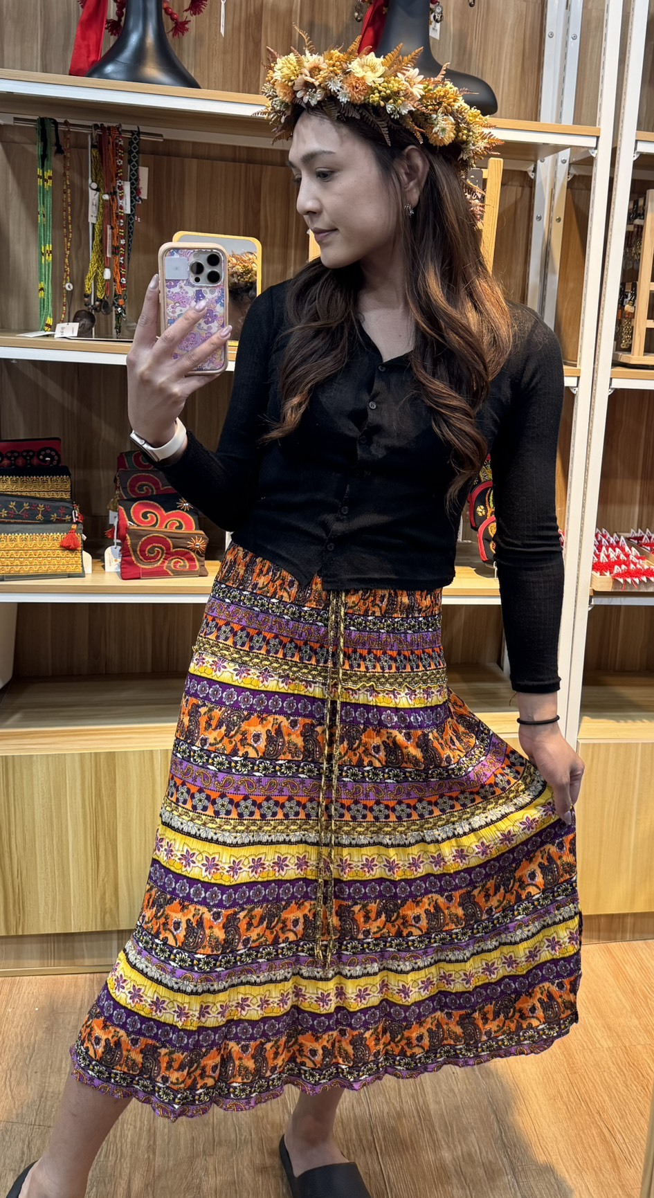 NO.9復古圖騰半身裙