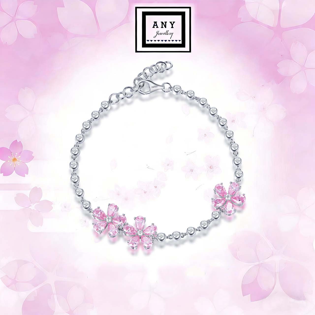 花花莫桑石手鏈 #ANY867