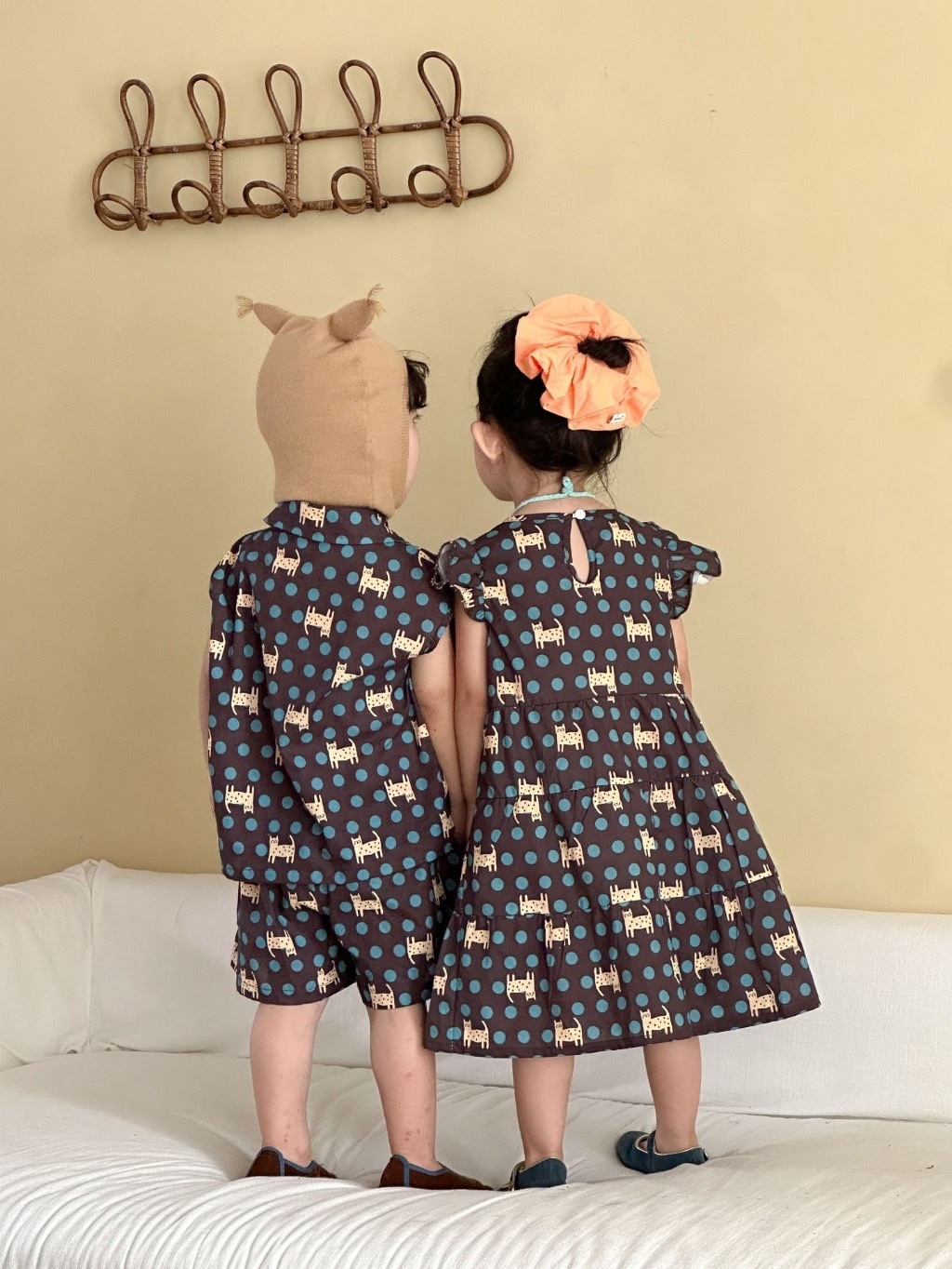 波點小花豹兄弟姐妹連身裙/套裝