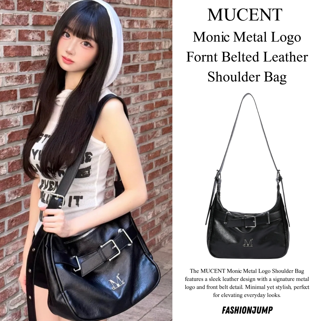 （現貨）韓牌  MUCENT MONIC 金屬logo 皮帶 單肩包 側背包 P0000BFS