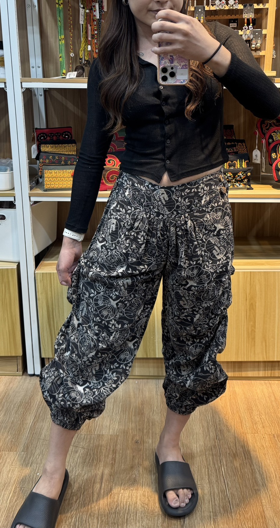 NO.13復古圖騰半身褲