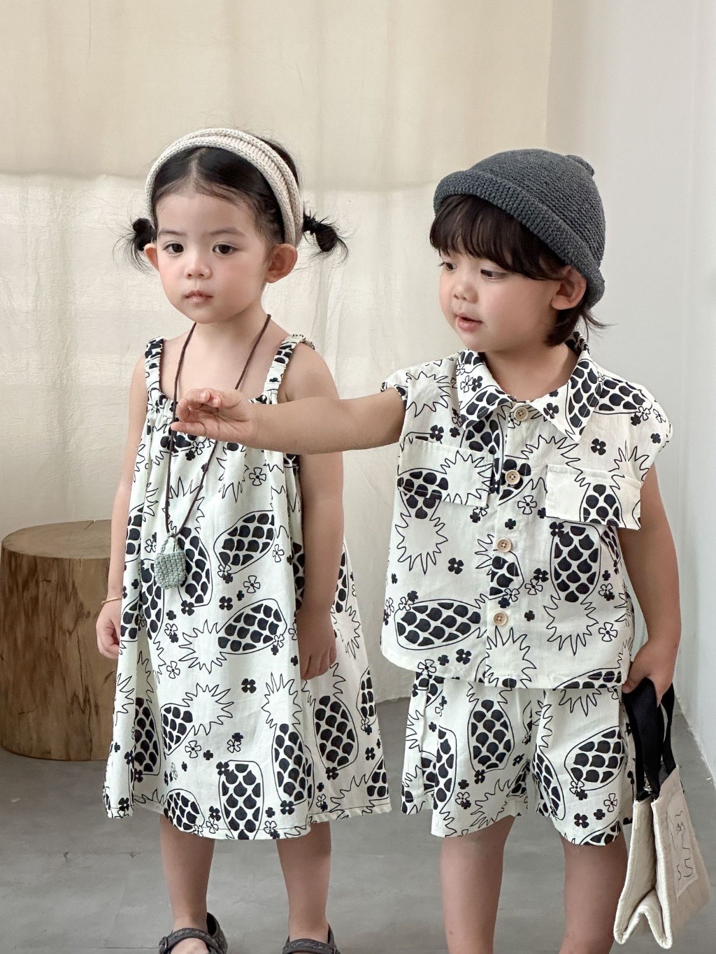 可愛小鳳梨兄弟姐妹連身裙/套裝