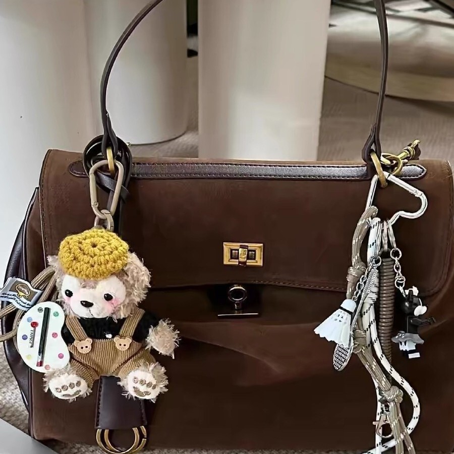 Patchwork Suede Commuter Large Capacity Handheld Crossbody Bag
