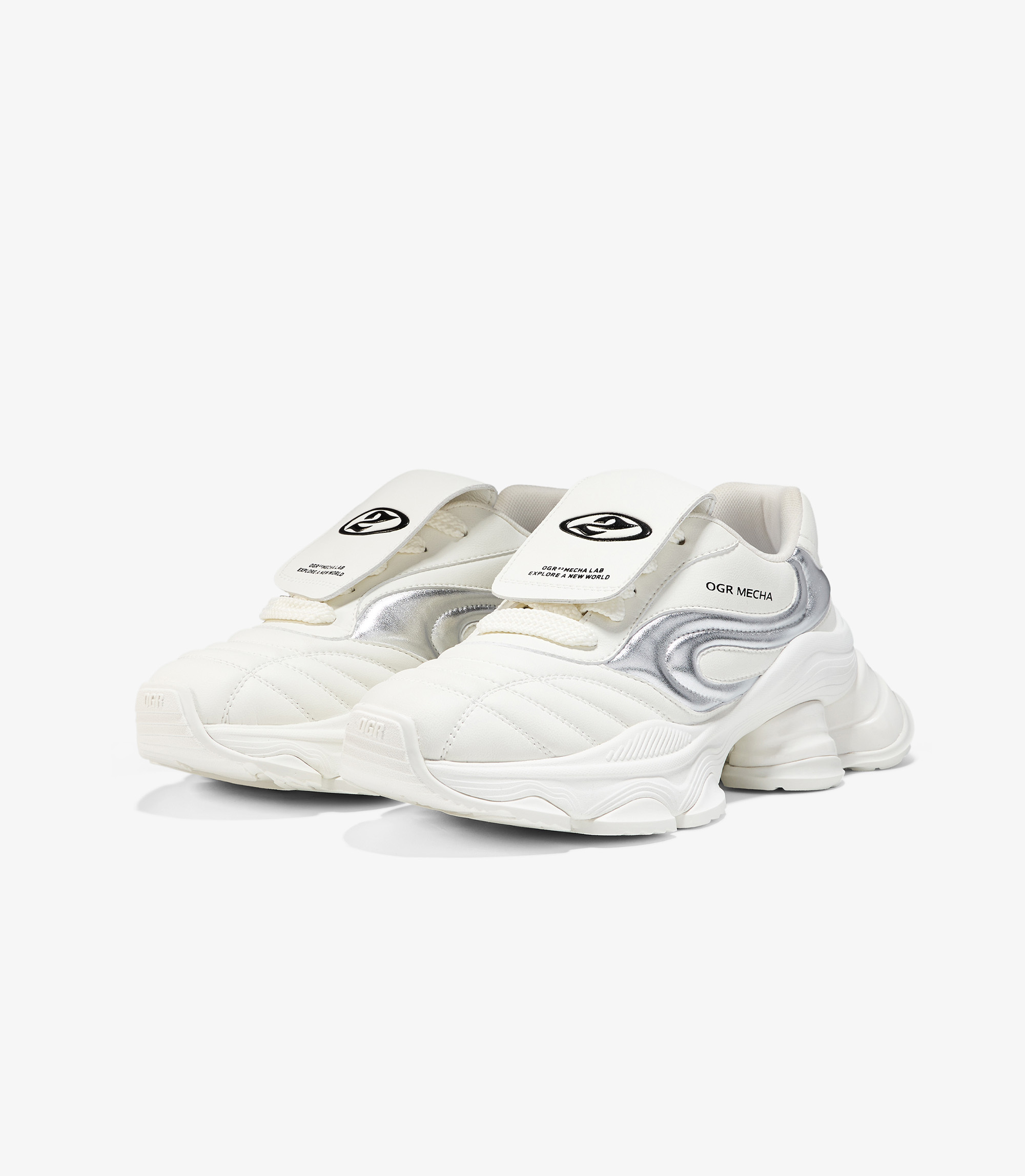 OGR 女款甜品布丁系列老爹鞋｜(白銀)