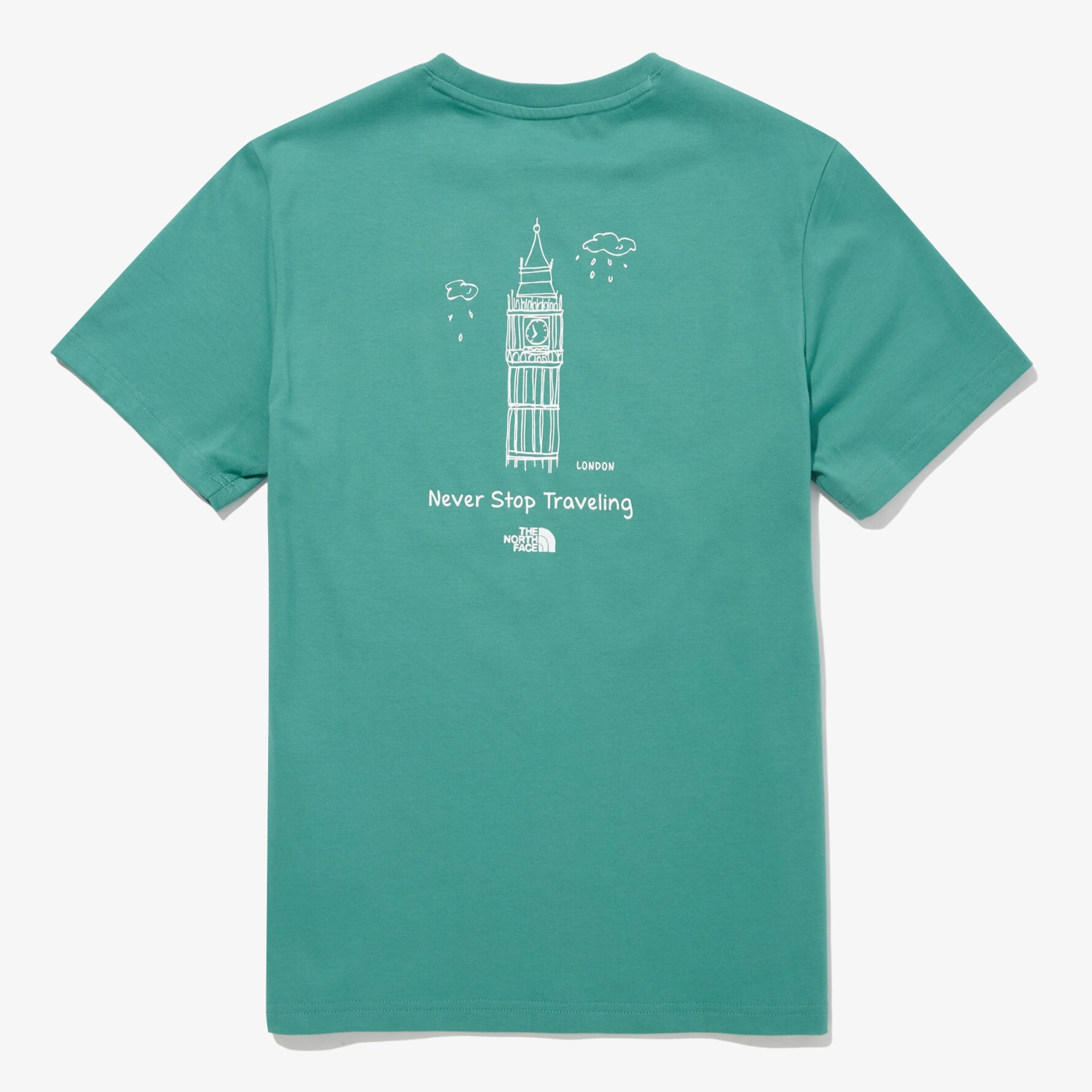 The North Face TNF 北臉 韓國限定城市短T (NT7UN25) 官方照 果綠背面