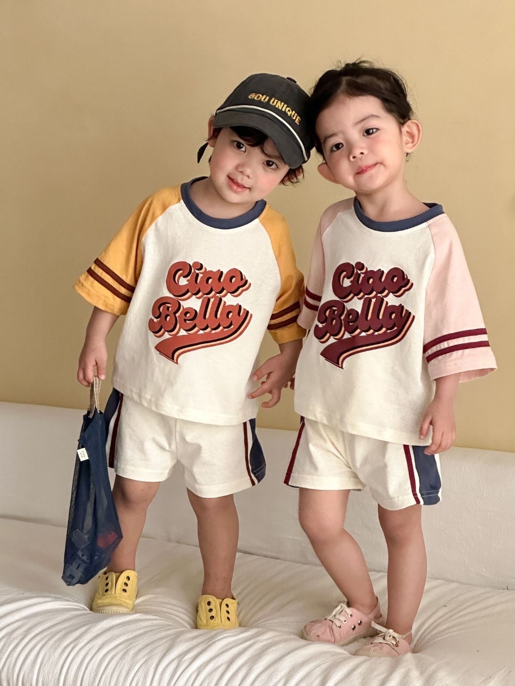 美式拼色兄弟姐妹套裝 / 2色