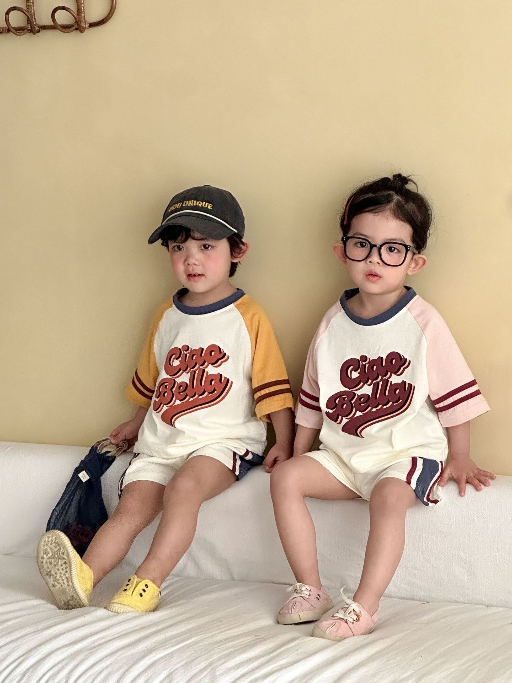 美式拼色兄弟姐妹套裝 / 2色