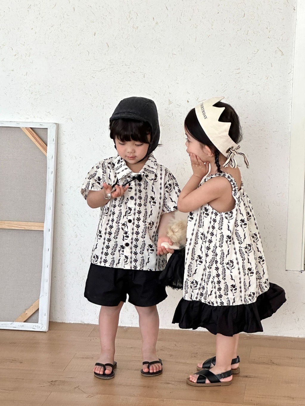 圖騰花紋兄弟姐妹連身裙 / 套裝