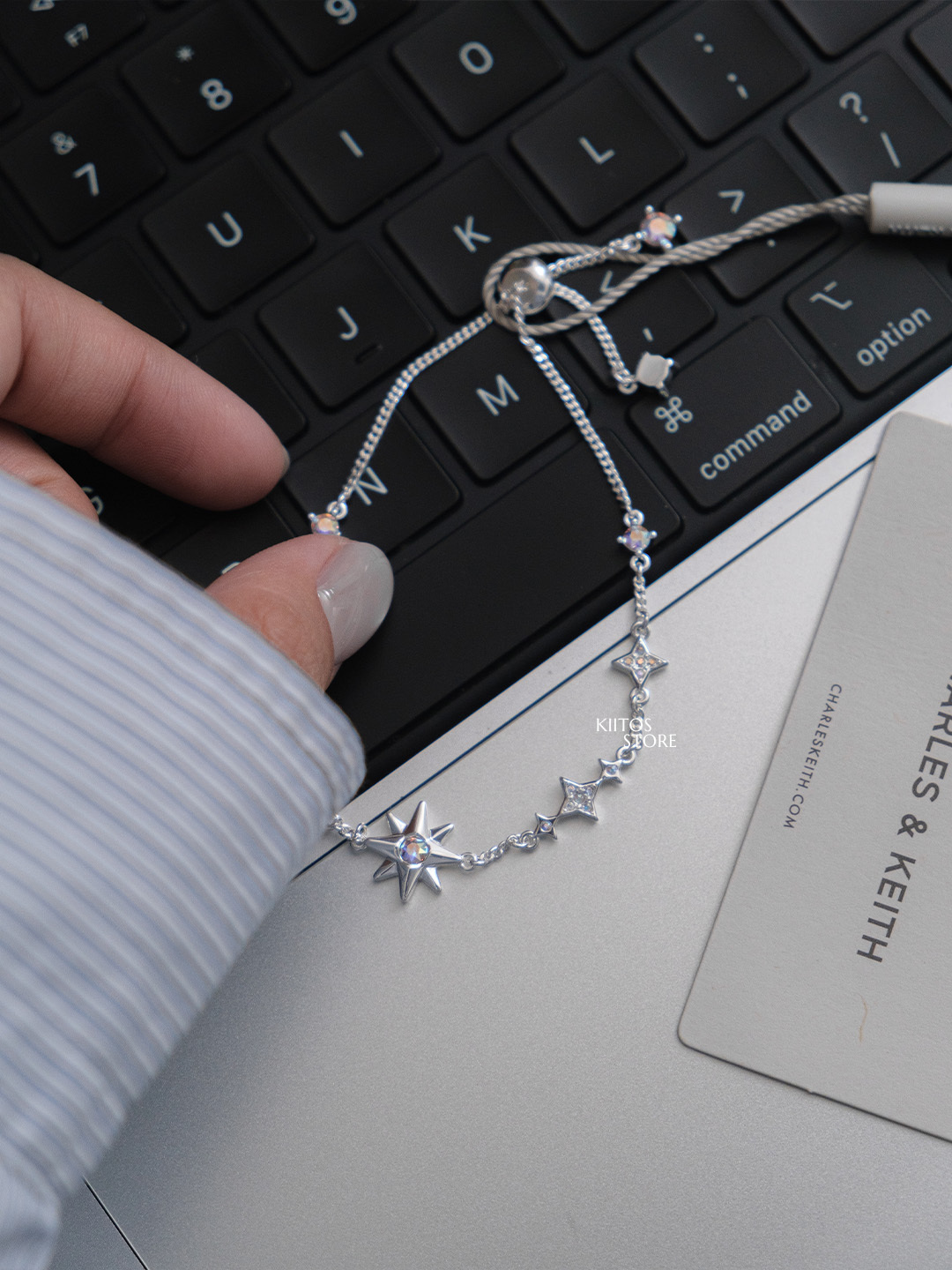 【現貨】Charles&Keith 小CK 極星手鍊 - 銀色