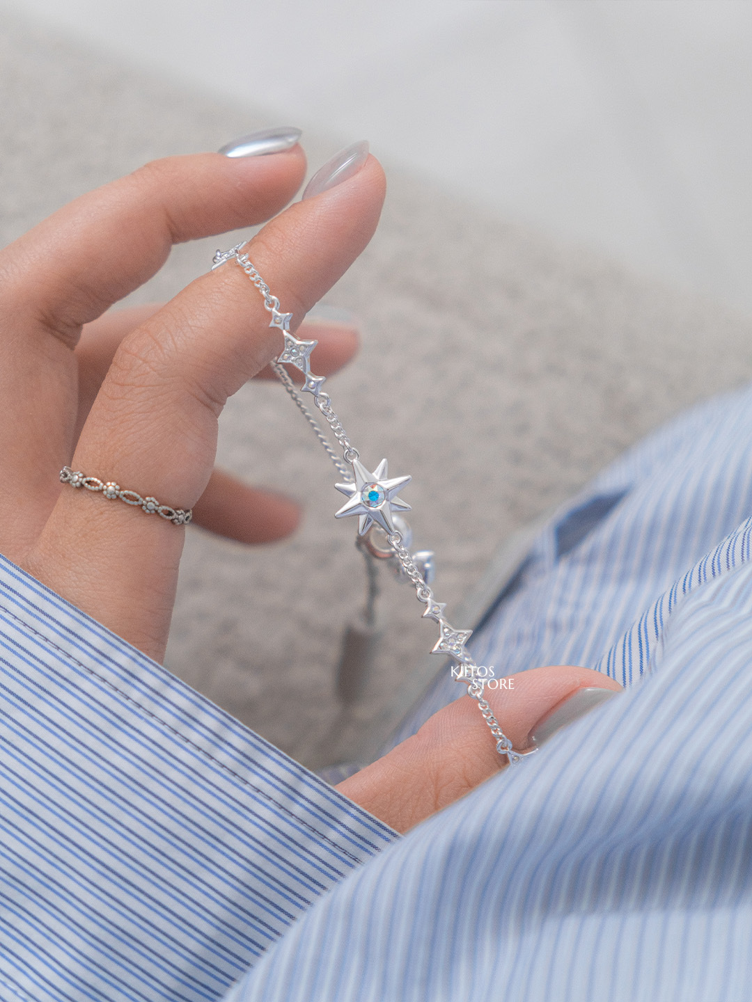 【現貨】Charles&Keith 小CK 極星手鍊 - 銀色