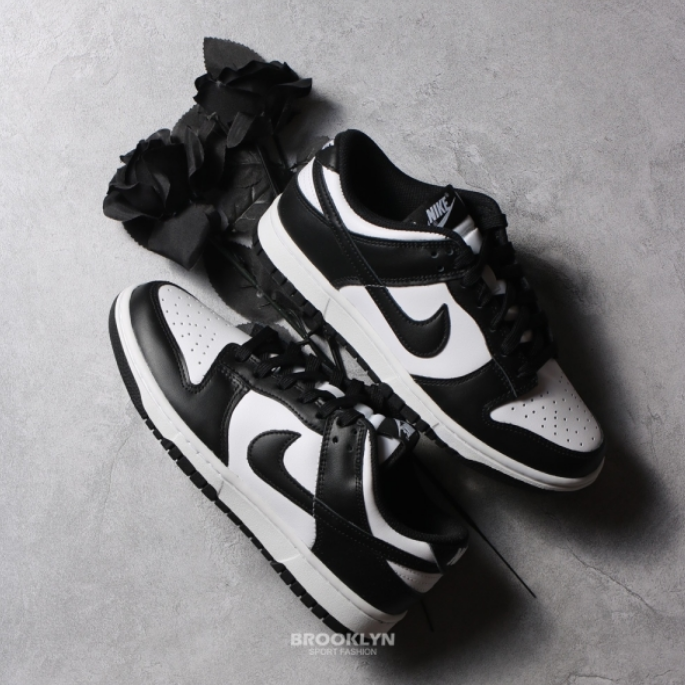 NIKE 休閒鞋 W DUNK LOW 熊貓 黑白 皮革 低筒 女 DD1503-101