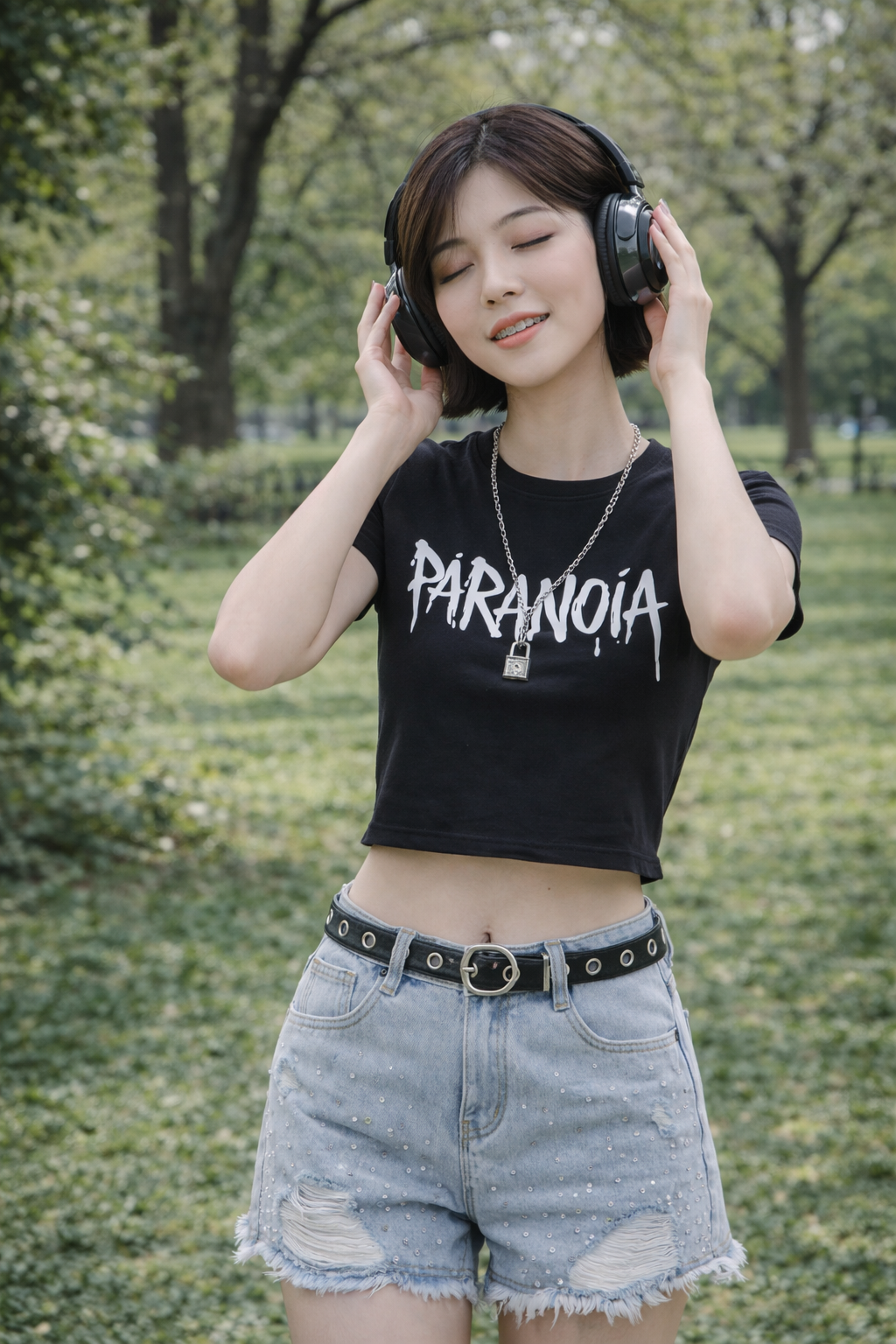 BD10335B1 鉚釘刷破短褲