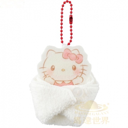 Benelic 扭蛋-三麗鷗角色襁褓迷你毛巾鑰匙圈-Hello Kitty