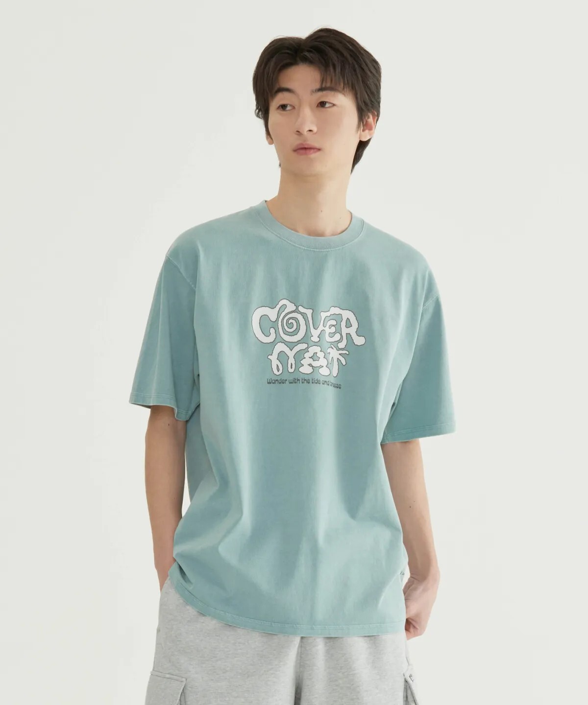 【OWN】Covernat 短袖 上衣 復古 Logo 短T 落肩 寬鬆 休閒 春夏 不分男女 炭灰 淺藍