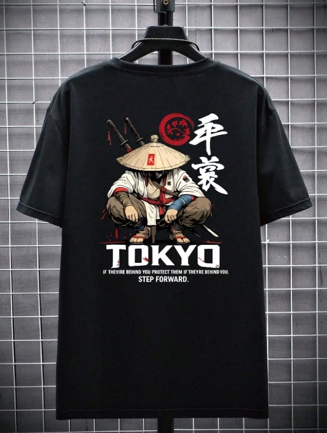 KADMAX大尺碼-大碼男TOKYO武士印花短袖TEE〈KSMS2786〉