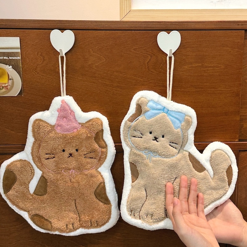 《03128》貓咪頭飾款可愛擦手巾