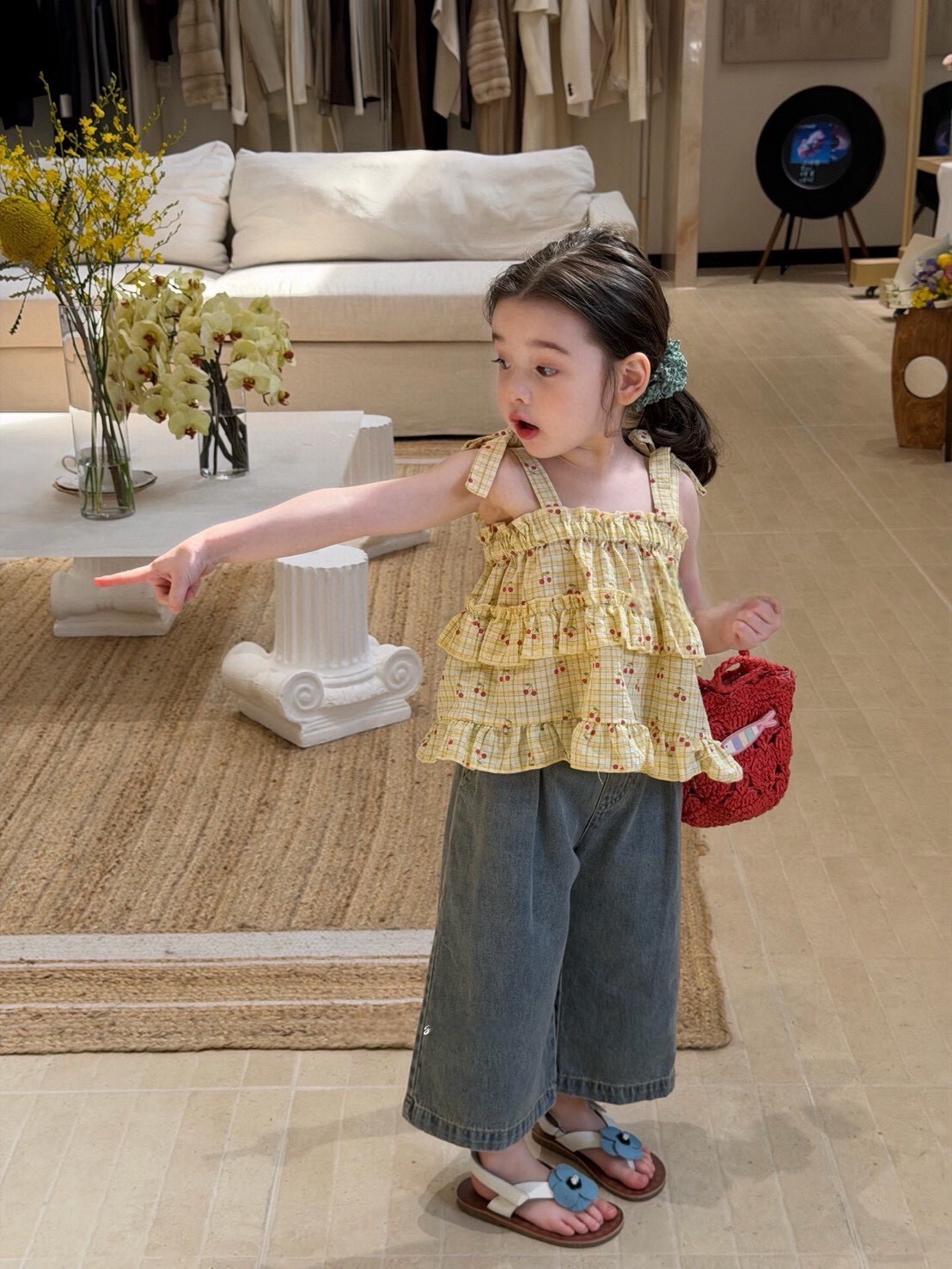 小櫻桃格紋蛋糕上衣